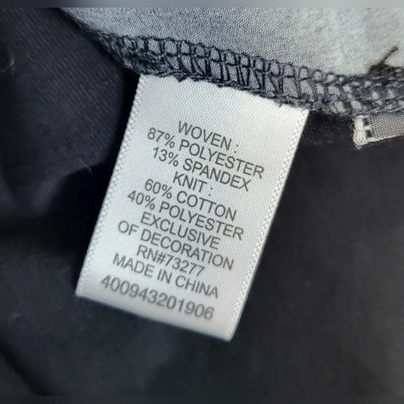 Simply Vera Vera Wang‎ Short Sleeve Woven Knit Black Motif Applique Top Size M - Picture 6 of 6